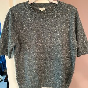 Hem & Thread Textured Blue Sweater